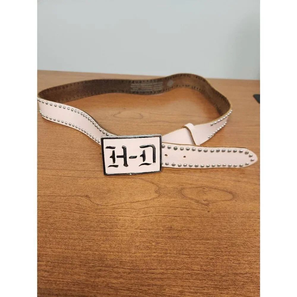 Harley-Davidson XL Pink and silver studded belt with removable buckle